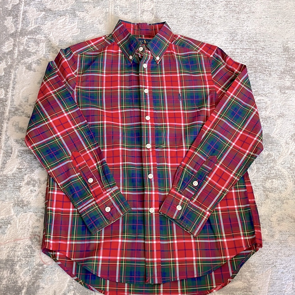 Ralph Lauren, Boys, Size M (10-12), Plaid button down, Worn once